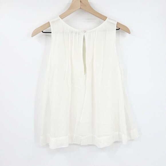 J Brand White A-Line Sleeveless Top XS Cotton Blend Minimalist Tank - Picture 4 of 6